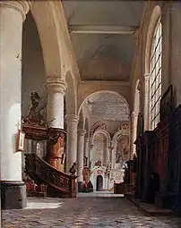 Hippolyte Sebron, Intérieur de l'église Saint-Denis à Saint-Omer (1835).