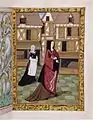 Louise et la servante déambulent dans la rue, f.8r.