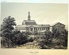 Couvent des Récolelts, gravure de Louis Barbat,