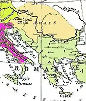 Khaganat avar et Balkans, vers 600