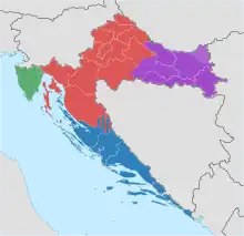 carte : régions de Croatie