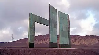 Monument sur le tropique du Capricorne au nord d'Antofagasta, Chili.