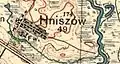 Hniszów sur la carte de l'Institut géographique militaire de 1933.