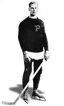 Photographie en noir et blanc de Baker avec les Tigers de Princeton