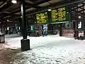 Le terminus d'Hoboken après une rude tempête de neige en 2010.