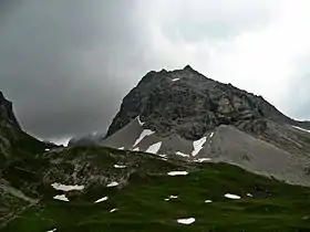 Vue de la Hochgundspitze depuis le refuge du Rappensee.