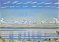 Ferdinand Hodler. Paysage rythmique au bord du lac Léman. 1908. 67 × 91 cm. Col. part.