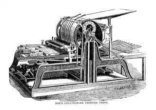 Presse à cylindre de Hoe, 1864.