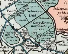 Carte du polder Zestienhoven.