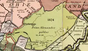 Carte du polder Prins Alexander.