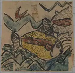 Motif de poisson pour une assiette en céramique par Holcha Krake