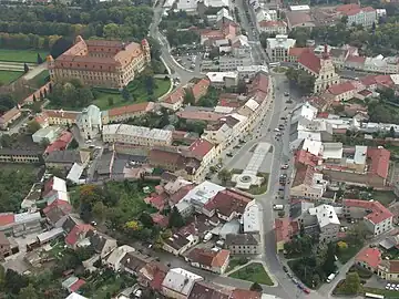 Vue aérienne de Holešov.