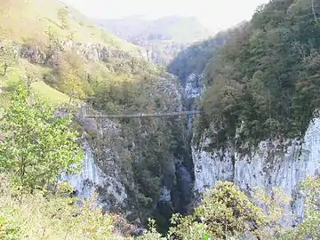 Passerelle d'Holzarte sur le canyon d'Olhadubi.