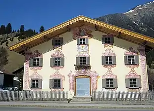 Ferme de la même époque, peinture de la façade, probablement, par Josef Degenhart, autour de 1790.