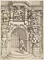 Homme sous une architecture de fantaisie, 16e siècle (dernier quart)