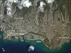 Vue satellite d'Honolulu.