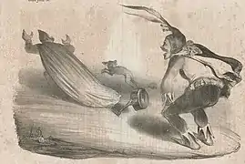 Honoré Daumier, Hé ! La chian..... li....li....li....., 1834.