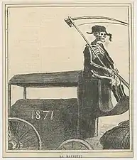 Honoré Daumier, La Maudite, lithographie publiée dans Le Charivari du 1er janvier 1872.