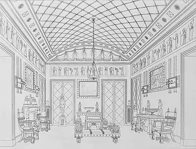 Egyptian room, Thomas Hope, 1807