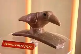 Stéatite sculptée en forme de corbeau, tradition Hopewell, États-Unis