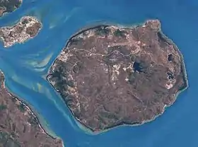 L'Île Horn à partir du détroit de Torrès.