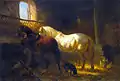 Chevaux dans une écurie