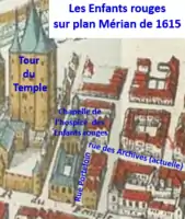 Hospice des Enfants rouges sur plan de 1615