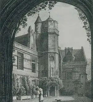 L'Hôtel de Cluny avec son observatoire au début du XIXe siècle.