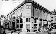 L'Hôtel Drouot sur une carte postale ancienne