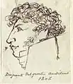 Portrait de M. Dupont Delporte, auditeur, dessin à la plume, 1806.
