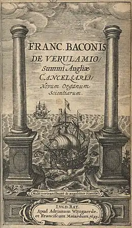 Soleil rasant, représentation de deux voiliers en arrière et second plan, vu entre deux colonnes très proches de l'eau qui cadrent le dessin (premier plan).