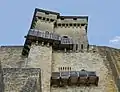 Hourd sur le donjon du château de Castelnaud, Aquitaine.