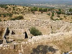 Ruines d'une résidence de la citadelle de Mycènes.