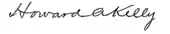 signature de Howard Atwood Kelly