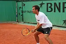 Dominik Hrbatý à l'entraînement.