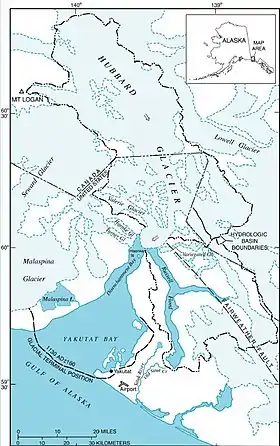 carte de la Yakutat Bay.