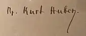 signature de Kurt Huber