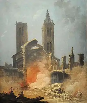 Démolition de l'église Saint-Jean-en-Grève par Hubert Robert (vers 1800, musée Carnavalet).