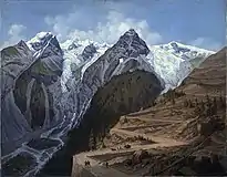 Le col du Stelvio avec l'Ortles en arrière plan (1861)