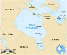 Carte de la baie d'Hudson et environs