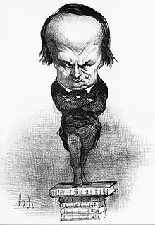 Victor Hugo dessiné par Honoré Daumier dans Le Charivari.