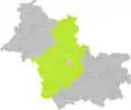 Localisation de la commune dans l'arrondissement de Blois