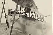 L'aviateur allemand Gerhard Felmy (de) dans son AEG C.IV sur le front de Palestine, 1916-1917
