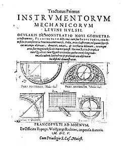 Tractatus instrumentorum mechanicorum, 1605.