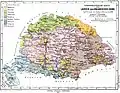 Carte ethnographique du royaume de Hongrie en 1880.