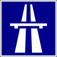 Panneau de signalisation hongrois "autoroute"