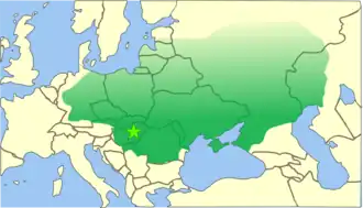 Expansion maximale d l'empire hunnique vers 451