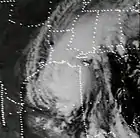 Ouragan Carmen dans le golfe du Mexique près du mont où il touche la Louisiane