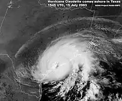 L'ouragan Claudette au large du Texas