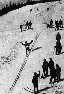 Un dessin représentant un saut à ski